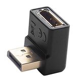 PremiumCord Adapter DisplayPort 1.2 stekker op bus met 90° gebogen stekker, resolutie Ultra HD 4K 2160p, Full HD 1080p, vergulde aansluitingen, kleur zwart