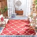 Safavieh Trellis CY6914 geweven rechthoekig tapijt voor binnenplaats, collectie in rood/botten, 79 x 152 cm, voor tuin, terras of elke buitenruimte