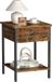 O'Daddy Nachtkastje industrieel met lade - 40x40x55 - bruin