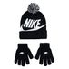Nike Swoosh Pom Muts en handschoenen set voor kind Black 4/7 jaar