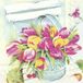 Ihr 20x Gekleurde 3-laags servetten tulpen 33 x 33 cm - Voorjaar/Lente thema