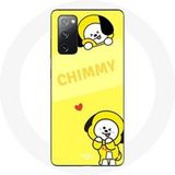 Maniacase Hoesje voor Samsung Galaxy S20 FE BTS Bangtan BT21 Chimmy Jimin Gele Achtergrond