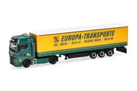 Herpa vrachtwagenmodel MAN TGX GX schuifzeiloplegger "Rubart Europa-Transporte", miniatuur op schaal 1:87, verzamelmodel, Made in Germany, kunststof