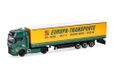 Herpa vrachtwagenmodel MAN TGX GX schuifzeiloplegger "Rubart Europa-Transporte", miniatuur op schaal 1:87, verzamelmodel, Made in Germany, kunststof