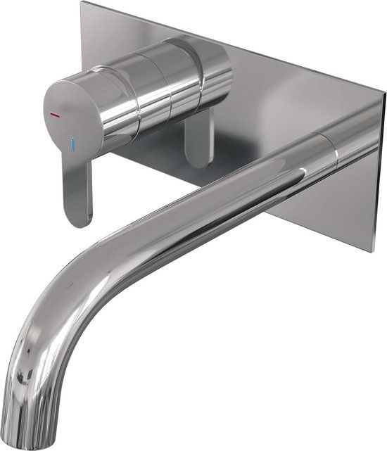 Brauer Chrome Edition Inbouw Wastafelkraan - Gebogen Uitloop - Chroom