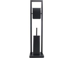 Viking Choice WC Borstel met Houder & Toiletrolhouder - Zwart - 20x20x80 cm