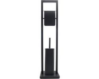 Viking Choice WC Borstel met Houder & Toiletrolhouder - Zwart - 20x20x80 cm
