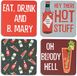 Pavilion Gift Company Bloody Mary 74935 onderzetters met kurkdoos, 4 stuks, meerkleurig