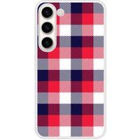 Samsung Bedrukt siliconen hoesje compatibel met Galaxy S23 Tartan Tricolor