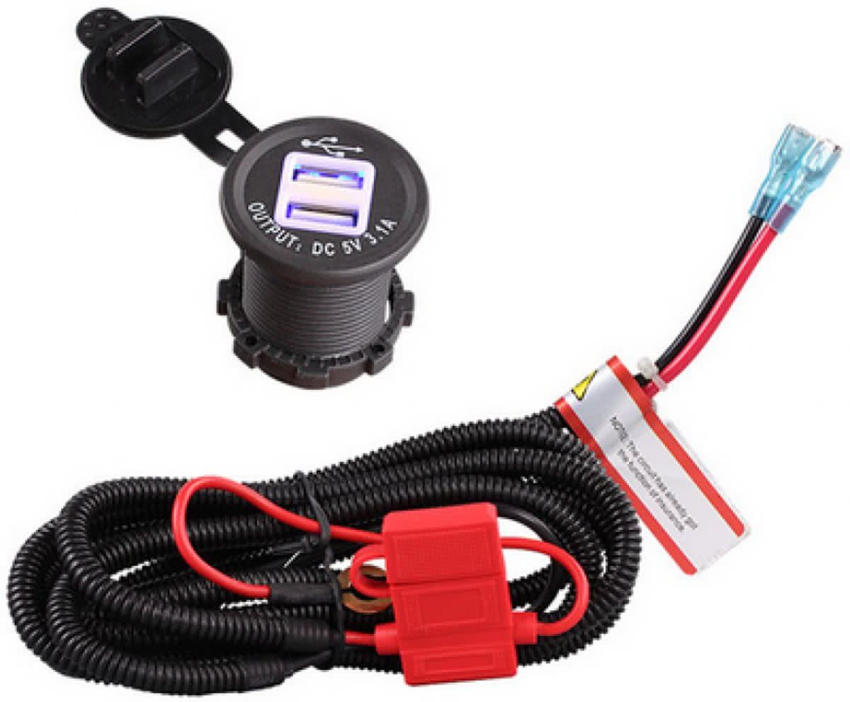 HaverCo USB doorvoer aansluiting + Kabelboom 3.1A 5V inbouw lader