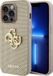 Guess Coque arrière perforée 4G pour Apple iPhone 15 Pro - Or