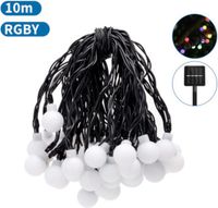 Aigostar Guirlande lumineuse LED Solaire - 50 ampoules LED - 10m - RGBY - IP65