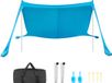 VEVOR Strandtent met Zonbescherming (UPF 50+) 3,4x3,4x2m, Blauw