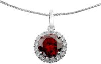 Orphelia Dames Halsketting 925 Sterling Zilver Zirkonia Rood ZH-6044/1