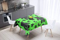 Bonamaison Tafelkleed, Anti-Mold, Sneldrogend, Waterdicht, 100% Polyester Tafellaken, Neon groene rook, 140 x 140 Cm