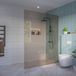 FortiFura Galeria Inloopdouche - rook - glas - 160x200cm - 8mm - nano - blind - inbouw profiel - brons