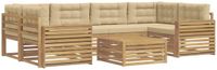 vidaXL Buiten bankenset 7 st Wit en Beige