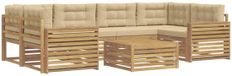 vidaXL Buiten bankenset 7 st Wit en Beige
