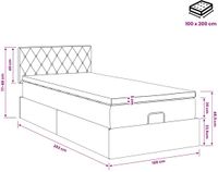 vidaXL - Ottoman Bed with Mattress and Headboard - Pink - 100 x 200 cm - Velvet