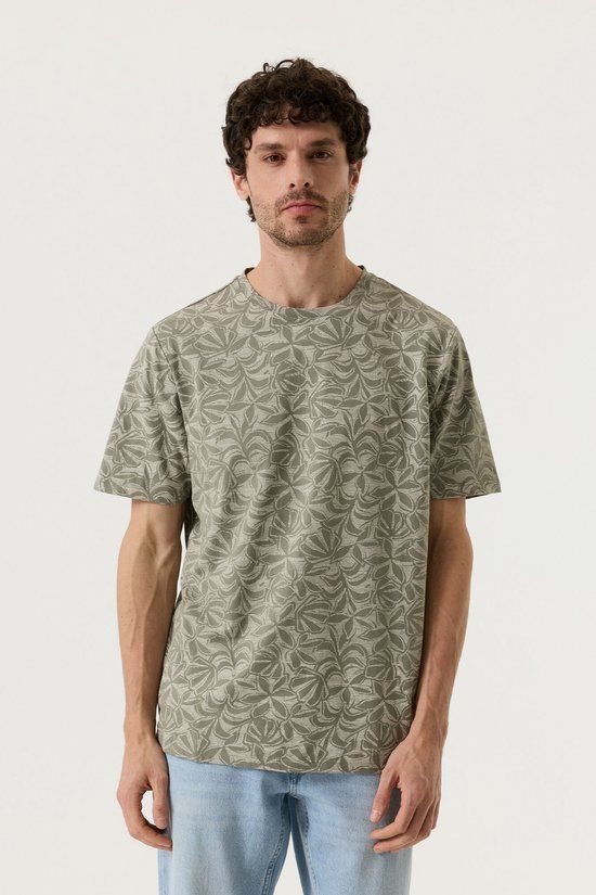 GARCIA Heren Print T-shirt Groen Korte mouw