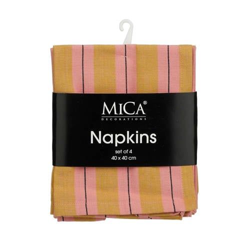 Mica Decorations servet Imke (set van 4) (40x40 cm)