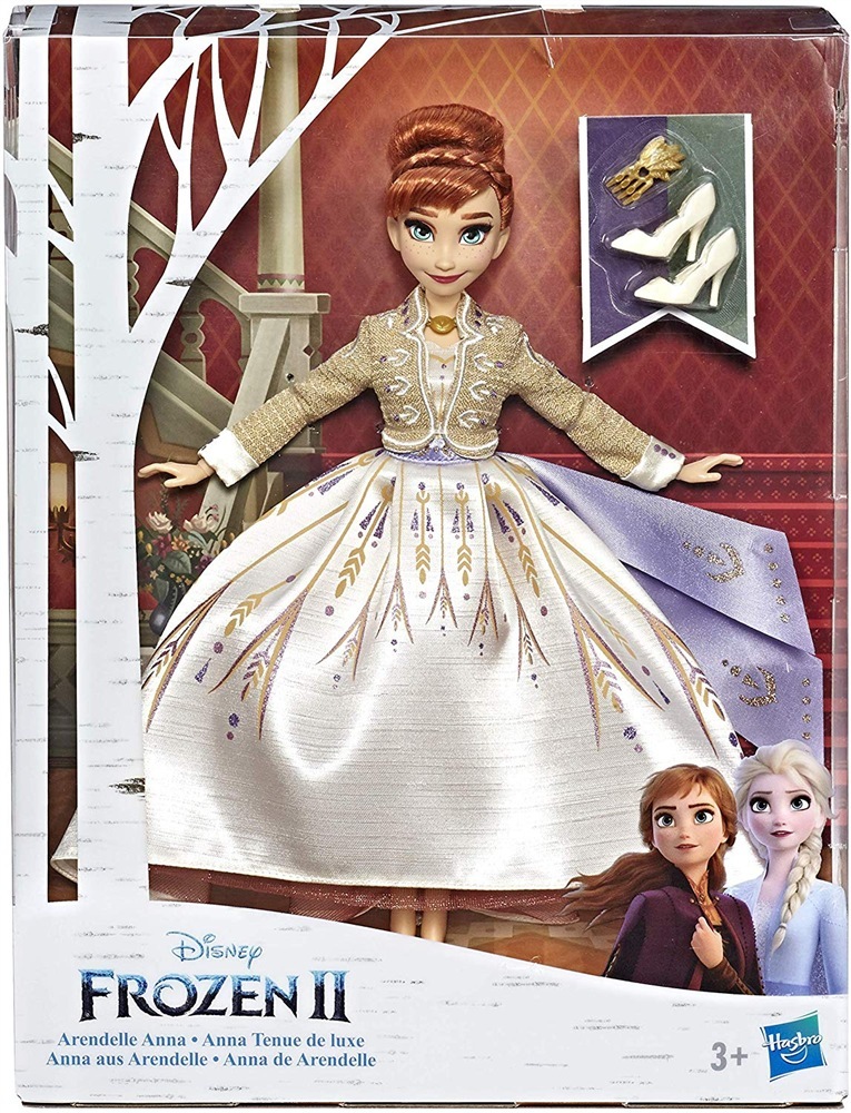 Hasbro Disney Frozen 2 - Fashion doll Arendelle Anna con abito bianco scintillante da viaggio ispirato al film Disney Frozen 2