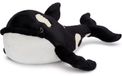 Orque en peluche, format XXL, 80 cm, noir et blanc, coussin