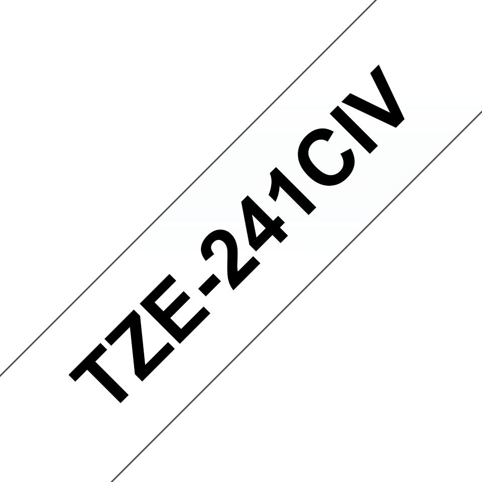 Brother TZE-241CIV Labelprinter Tape Wit/Zwart 18mm 8m