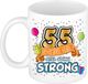 Bellatio Decorations Verjaardag cadeau mok 55 jaar - wit - veteranen team - 300 ml - keramiek