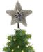 Decoris Bellatio decorations Kerstboom piek - ster - zilver - kunststof - 23 cm