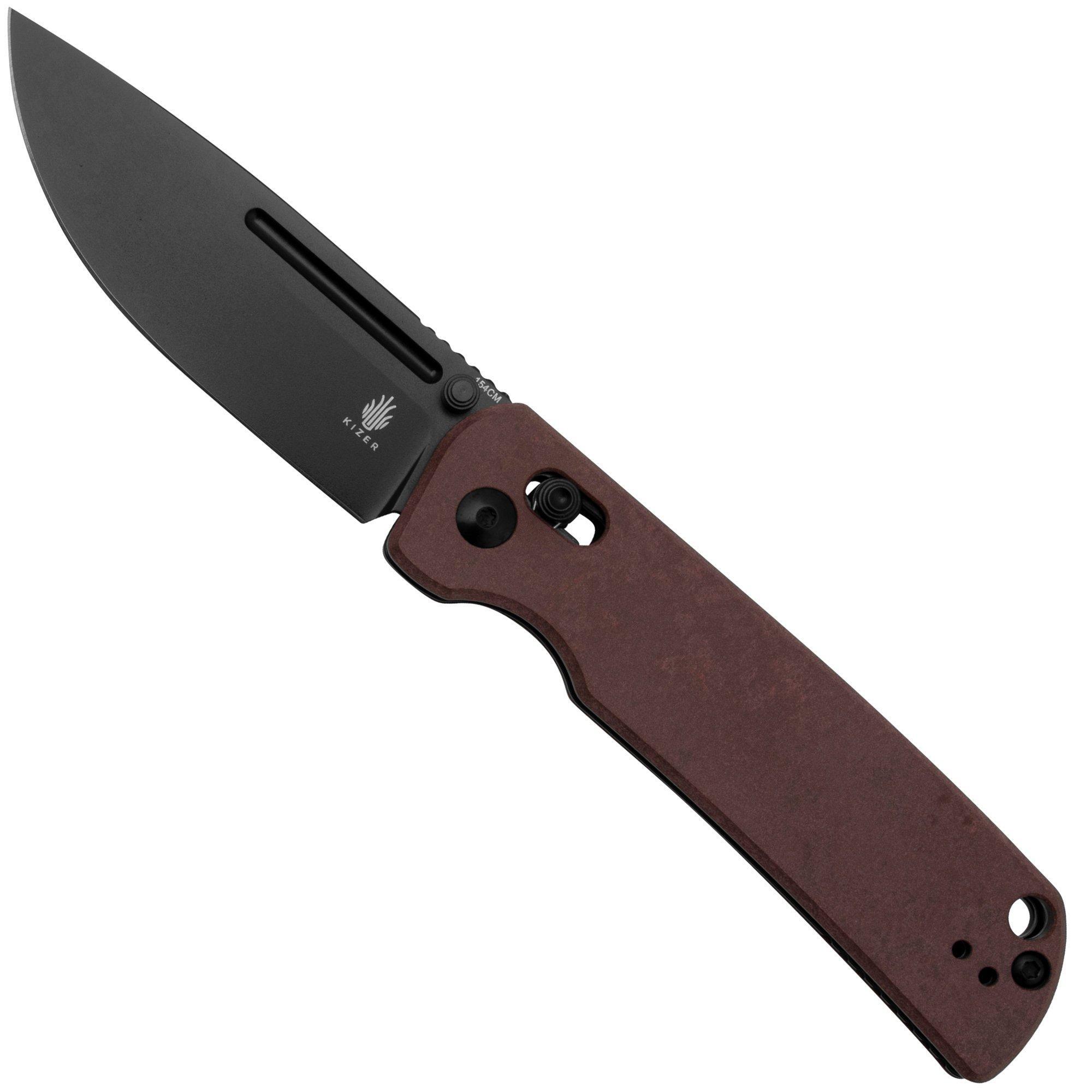 Kizer Kizer Escort V4481C1, Red Richlite zakmes Dirk Pinkerton design