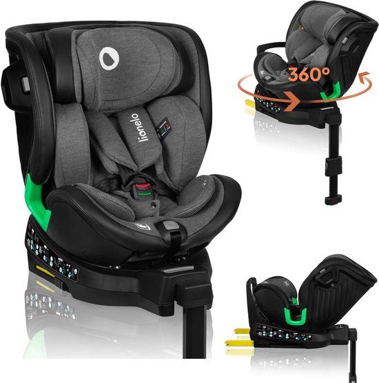 Lionelo Harmony i-Size Autostoel 4in1 - 360° Draaibaar - Grijs/Grafiet