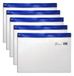 Snopake A5 Zippa-Bag 'S' Classic met schrijf-On Label [Pack van 5] 255 x 190 mm - Transparant/Blauw Zip Strip [Ref: 12687]