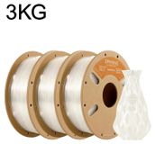 PLA Filament - filament pour imprimante 3D 1,75 mm - Faible retrait - Adapté aux imprimantes FDM et aux stylos 3D - Bien enroulé - Transparent, 3 kg