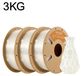 PLA Filament - filament pour imprimante 3D 1,75 mm - Faible retrait - Adapté aux imprimantes FDM et aux stylos 3D - Bien enroulé - Transparent, 3 kg
