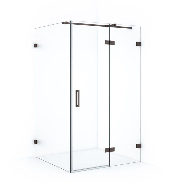 Maxaro Douchecabine Diamond 120x110cm 8mm Helder Veiligheidsglas Zwart Metaal met Draaideur