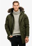 Superdry Everest Parka Jas Met Imitatiebont Heren L Army Khaki Green