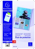 Exacompta - Ref. 38040E - Pak van 10 beschermingsetuis - enkel - 2 zijden om A4-documenten te beschermen - Voor intensief gebruik - In 12/100e dikke PP - Kristalheldere kleur