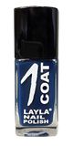 Layla Cosmetics 1 Coat Nail Polish Surf Blu 0.017L