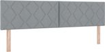 vidaXL Hoofdbord lichtgrijs stof 180 cm