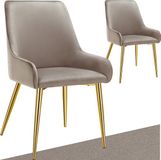 Tectake Eetkamerstoel Avane - Set van 2 - Taupe