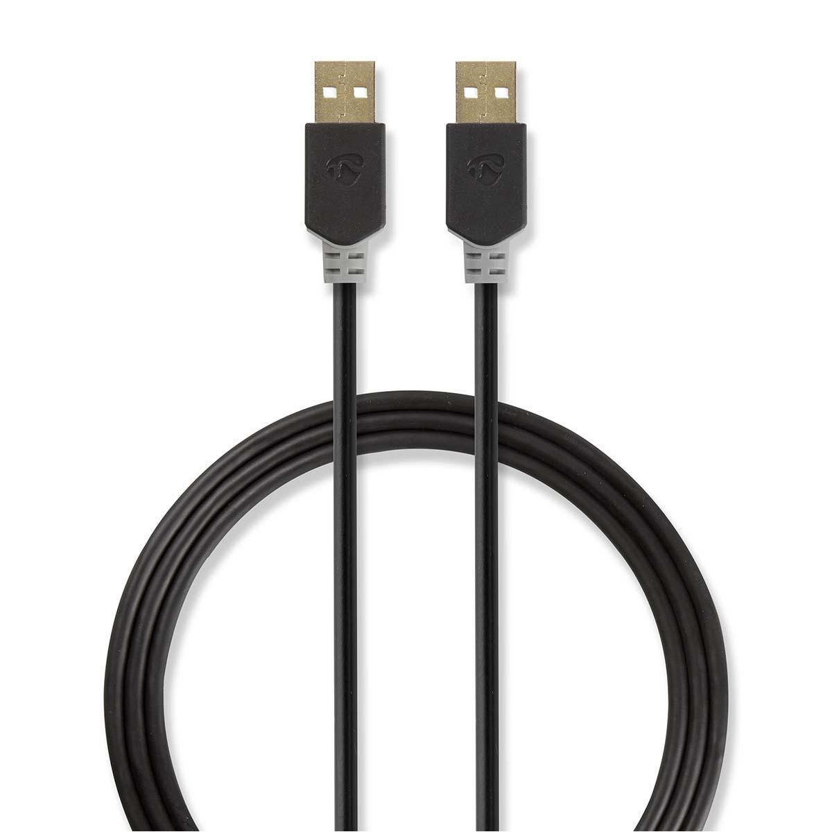 Nedis CCBW60000AT20 USB-kabel - 2 m - Antraciet