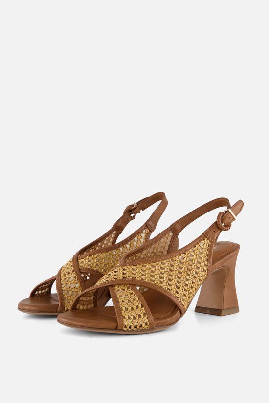Tamaris Sandalen Met Hak cognac Raffia - Maat 36