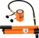 Cric hydraulique 20 tonnes - Mini-cylindre - Simple effet - Avec pompe manuelle - Portable - Orange