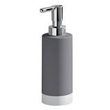 Gedy G-New Mizar, grijze dispenser, zeepdispenser voor badkamer, van keramiek, afmetingen 19,2 x 6,4 x 6,4 cm en gewicht 0,244 kg, R&E-design, uniek