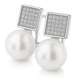Magneti Amona Jewelry Zilveren Oorbellen met Parel - Zilver 925 - Gerhodineerd - 17 mm