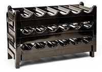 PLASTICFORTE Wijnrek of wijnflessen rek - stapelbaar - bruin - kunststof - 63 x 23 x 13 cm - voor 30x flessen