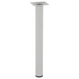 Wagner meubelpoot/tafelpoot/meubelvoet Classic Retro - Ø 30 x 300 mm, geïntegreerde schroefplaat 60 x 60 mm, binnendraad Ø 10 mm, staal gepoedercoat aluminium-zilver - 12123001