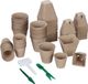 Relaxdays Kweekpotjes - Set van 96 - Vezelpotjes - Incl. toebehoren