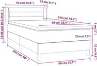 vidaXL Boxspringbed met matras, fluweel, donkerblauw, 90x200 cm